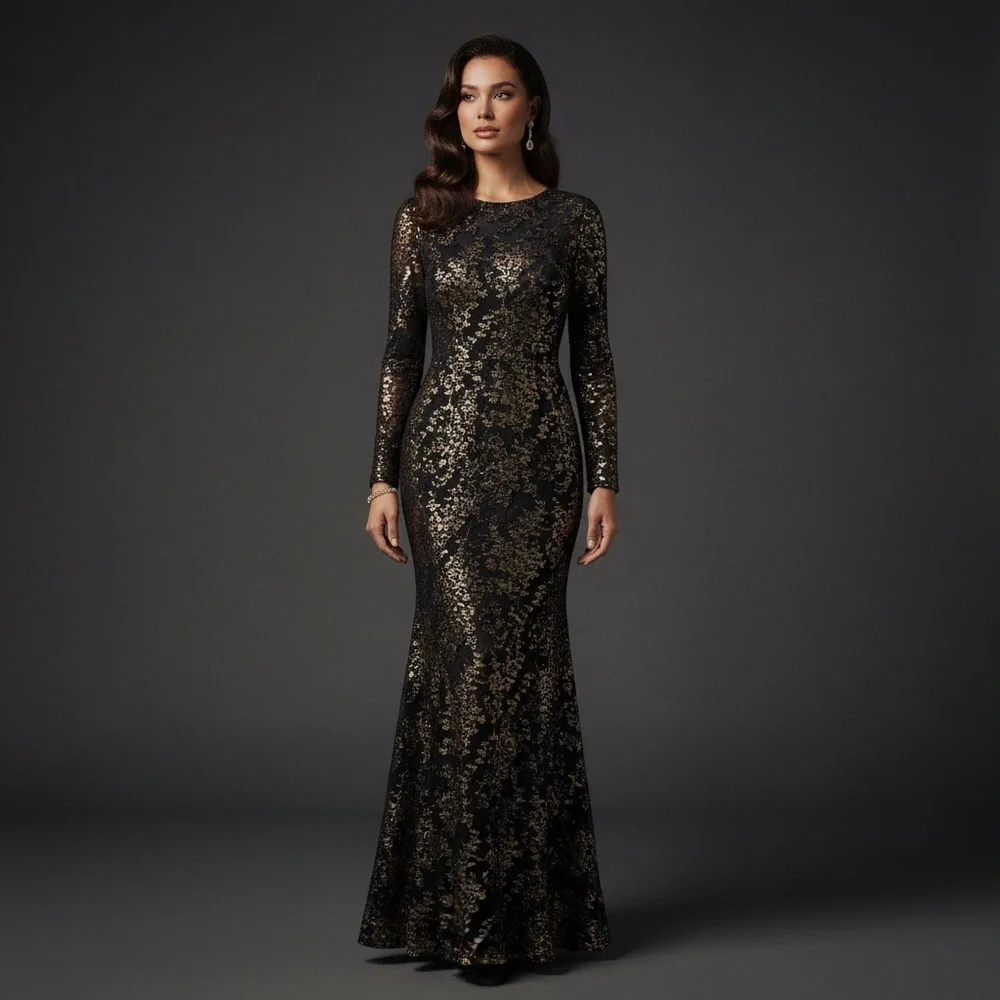 Adrianna Papell Women's Foiled Velvet Burnout Gown black gold elegant formal 4 - Picture 2 of 6